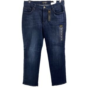 Lee Relaxed Fit Straight Leg Stretch Mid Rise Jean Women Sz12S W=32" R=10" I=29"